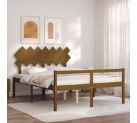 Meubles, lits et accessoires, lits et cadres de lit, lit senior sans matelas, marron miel King Size en bois massif