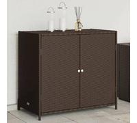 Meubles, meubles d'extérieur, boîtes de rangement d'extérieur, armoire de rangement de jardin, marron, 83 x 45 x 76 cm, polyrotin