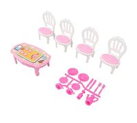 Meubles Miniatures - 1:16 Pollhouse Dining Table Ensemble avec 4 chaises et Tableaux de Table, Conception détaillée de Simulation élevée, matériau sans sécurité Non Toxique, (Type 1)
