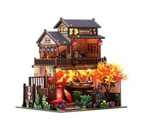 Meubles miniatures pour maison de poupée DIY, style japonais fait à la main, kit de maison de poupée, échelle 1:24, idée cadeau créative pour adultes, amis, amoureux (magasin de sushi rotatif)