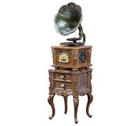 Meubles Miniatures pour Maison de poupée, Mini phonographe Vintage avec 3 chansons et Armoire, Accessoires de Maison poupée Miniatures rétro pour décoration Bureau, Cadeau fête
