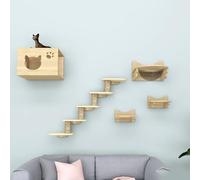 Meubles Muraux pour Chat, Parcours Grimpeur avec Perchoirs et Etagères DIY, pour Dormir et Jouer à l'escalade