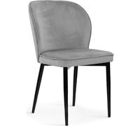 MEUBLES PAWS ALINE gris seau moderne chaise rembourrée pour salon, restaurant, cuisine, chaise de restaurant, chaise de cuisine, velours