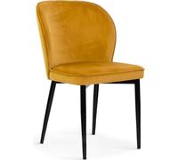 MEUBLES PAWS ALINE jaune moutarde, miel seau moderne chaise rembourrée pour salon, restaurant, cuisine, chaise de restaurant, chaise de cuisine, velours