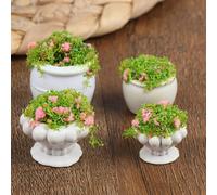 Meubles Pour Maison De Poupée, Accessoires 1:12, Mini Plante Verte, Bonsaï, Pots De Fleurs Pour Décoration De Maison De Poupée, 4 Pièces/Lot
