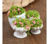 Meubles Pour Maison De Poupée, Accessoires 1:12, Mini Plante Verte, Bonsaï, Pots De Fleurs Pour Maison De Poupée, Lit De Fleurs, Décoration De Jardin, 4 Pièces/Lot