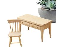 Meubles pour maison de poupées | Ensemble table et chaises | Accessoires à l'échelle 1/12 pour maisons de poupées Jeu symbolique pour enfants jardins de fées maquettes architecturales