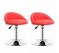 Meubles pub Ensemble tabourets Bar en Cuir PU élasticité Haute, Chaise comptoir à Hauteur réglable de Cuisine, Tabouret pivotant avec Dos/Blanc élégant (Rouge)