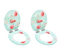 Meubles sets de toilette WC avec couvercle à couvercle à 2 pc conception flamanto