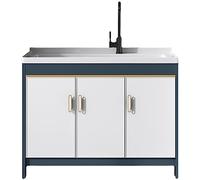 Meubles Sur Pied De Salle De Bain Avec Évier En Céramique Pour Petit Espace,Meuble Avec Évier,Armoire Avec Lavabo,Évier Autoportant,Éviers De Buanderie,Évier À Linge Avec Planche À Laver,Multifonction