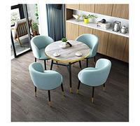 Meubles Table de salle à manger et chaise Combinaison Design moderne Table de loisirs Table ronde en marbre Style simple Maison Balcon Salon Chambre Bureau Réception Bureau et Cha (B)