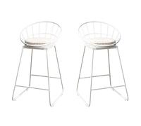 Meubles Tabouret de pub Tabourets de bar Lot de 2 chaises de petit-déjeuner Chaise haute et coussin Dossier d'assise Confort Cuisine Comptoir de petit-déjeuner Serre Bea150 kg/Hauteur d'assise 75 cm