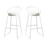 Meubles Tabouret de pub Tabourets de bar Lot de 2 chaises de petit-déjeuner Chaise haute et coussin Dossier d'assise Confort Cuisine Comptoir de petit-déjeuner Serre Bea150 kg/Hauteur d'assise 75 cm