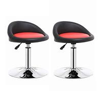 Meubles tabourets de pub à Hauteur tabourets Ensembles de 2, élasticité Haute élasticité en Cuir-tabourets en Cuir, Chaise de comptoir à Hauteur réglable de Cuisine, Tabouret pivotant avec Dos/Blanc