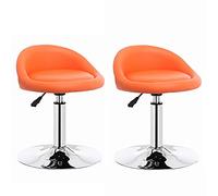 Meubles tabourets de pub à Hauteur tabourets Ensembles de 2, tabourets de Bar en Cuir PU à élasticité Haute, Chaise de comptoir à Hauteur réglable de Cuisine, Tabouret pivotant avec Dos/Blanc