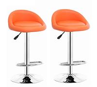 Meubles tabourets de pub Hauteur tabourets Bar Ensemble de 2, tabourets de Bar en Cuir PU à élasticité Haute, Chaise de comptoir à Hauteur réglable de Cuisine, Tabouret pivotant avec Dos/Blanc