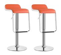 Meubles tabourets de Tabouret de pub Ensembles de 2, Chaise de Levage pivotant en métal avec Dos, comptoir de Cuisine Hauteur-Bar-arrière, Base Ronde/Noir/Grand élégant (Orange s), Petit