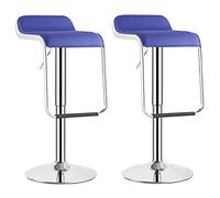 Meubles tabourets Tabouret pub Ensembles Chaise Levage pivotant en métal avec Dos, comptoir de Cuisine Hauteur-Bar-arrière, Base Ronde Noir/Grand élégant (Bleu L)