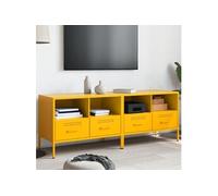 vidaXL Meubles TV 2 pcs jaune moutarde 68x39x50,5 cm acier843049 Jaune G