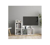 Meubles TV 2 pcs, Armoires de Télévision avec Rangement, Meubles Télé de Salon Salle de Séjour Intérieur, Blanc Bois d'Ingénierie