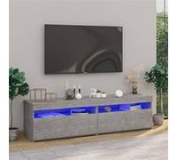 Meubles TV 2 pcs avec lumières LED Gris béton 75x35x40 cm Gris b G