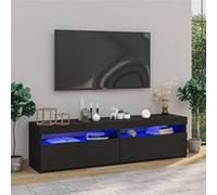 Meubles TV 2 pcs avec lumières LED Noir 75x35x40 cm Noir G