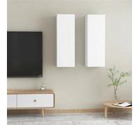 Meubles TV 2 pcs Blanc 30,5x30x90 cm Bois d'ingénierie Blanc G