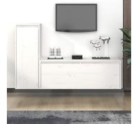 Meubles TV 2 pcs Blanc Bois Massif de Pin Muraux Centres Divertissement vidaXL
