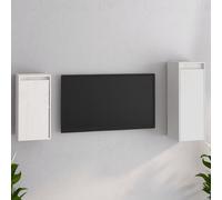Meubles TV 2 pcs Blanc Bois Massif de Pin Muraux Centres Divertissement vidaXL