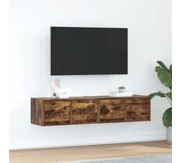 vidaXL Meuble TV 2 pcs chêne Noir 80x31x25,5 cm Bois d'ingénierie, Banc TV, Meuble HiFi, Centre de Divertissement, Buffet TV, Meuble multimédia