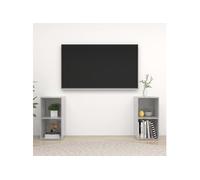 Vidaxl Meubles Tv 2 Pcs Gris Béton 72x35x36,5 Cm Aggloméré Gris