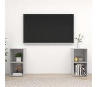 Vidaxl Meubles Tv 2 Pcs Gris Béton 72x35x36,5 Cm Aggloméré Gris