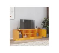 Vidaxl Meubles Tv 2 Pcs Jaune Moutarde 67x39x44 Cm Acier Jaune