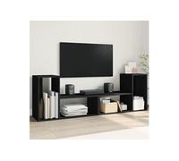 Meubles TV 2 pcs noir 75x30x50 cm bois d'ingénierie, support TV, meuble multimédia, centre de divertissement, buffet 840787