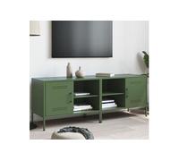 vidaXL Meubles TV 2 pcs vert olive 68x39x50,5 cm acier