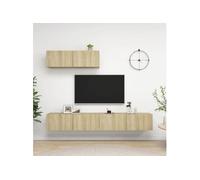 Meubles TV 3 pcs Chêne sonoma Bois d ingénierie