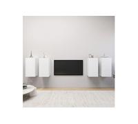 Meubles TV 4 pcs Blanc 30,5x30x60 cm Bois d ingénierie