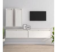 Meubles TV 4 pcs Blanc Bois Massif de Pin Muraux Centres Divertissement vidaXL