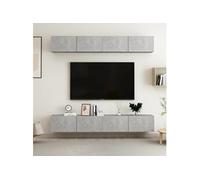 Meubles TV 4 pcs Gris béton 100x30x30 cm Bois d'ingénierie3079061