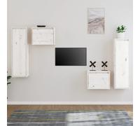 Meubles TV 4 pcs Gris Bois Massif de Pin Muraux Centres Divertissement vidaXL