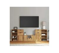 Meubles TV 5 pcs avec rangement ODDA bois de pin massif