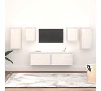 Meubles TV 6 pcs Blanc Bois Massif de Pin Muraux Centres Divertissement vidaXL