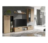 Meubles TV - AC-Déco - Ensemble meuble TV ""Wow"" - Beige/Noir - L 255 x H 180 x P 30 cm
