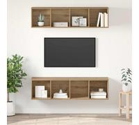 Meubles TV Armoires de Télévision Muraux 2 pcs Blanc Bois d'Ingénierie vidaXL
