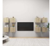 Vidaxl Meubles Tv Muraux 8 Pcs Chêne Sonoma 30,5x30x30 Cm