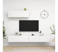 Meubles TV Armoires de Télévision Salon 3 pcs Blanc Bois d'Ingénierie vidaXL