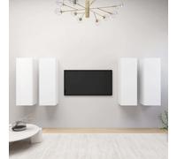 Meubles TV Armoires de Télévision Salon 3 pcs Blanc Bois d'Ingénierie vidaXL