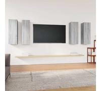 Meubles TV Armoires de Télévision Salon 4 pcs Blanc Bois d'Ingénierie vidaXL