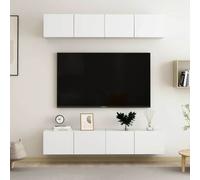 vidaXL Meubles TV 4 pièces Blanc 100x30x30 cm Bois d'ingénierie 3074452