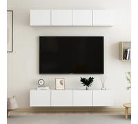 Meubles TV Armoires de Télévision Salon 4 pcs Blanc Bois d'Ingénierie vidaXL